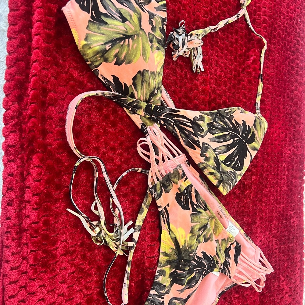 Abercrombie & Fitch Tropical Print Bikini - Pink and Green